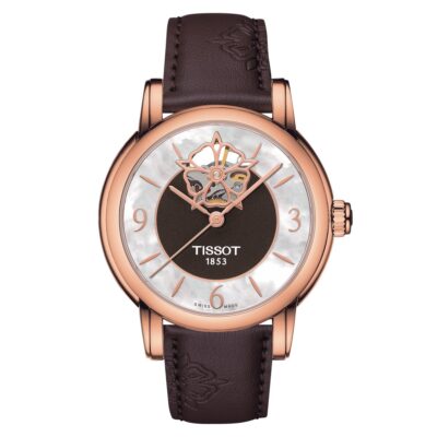 Tissot Ladies Automatic Watch Heart Flower 35mm Powermatic 80 Brown - T0502073711704